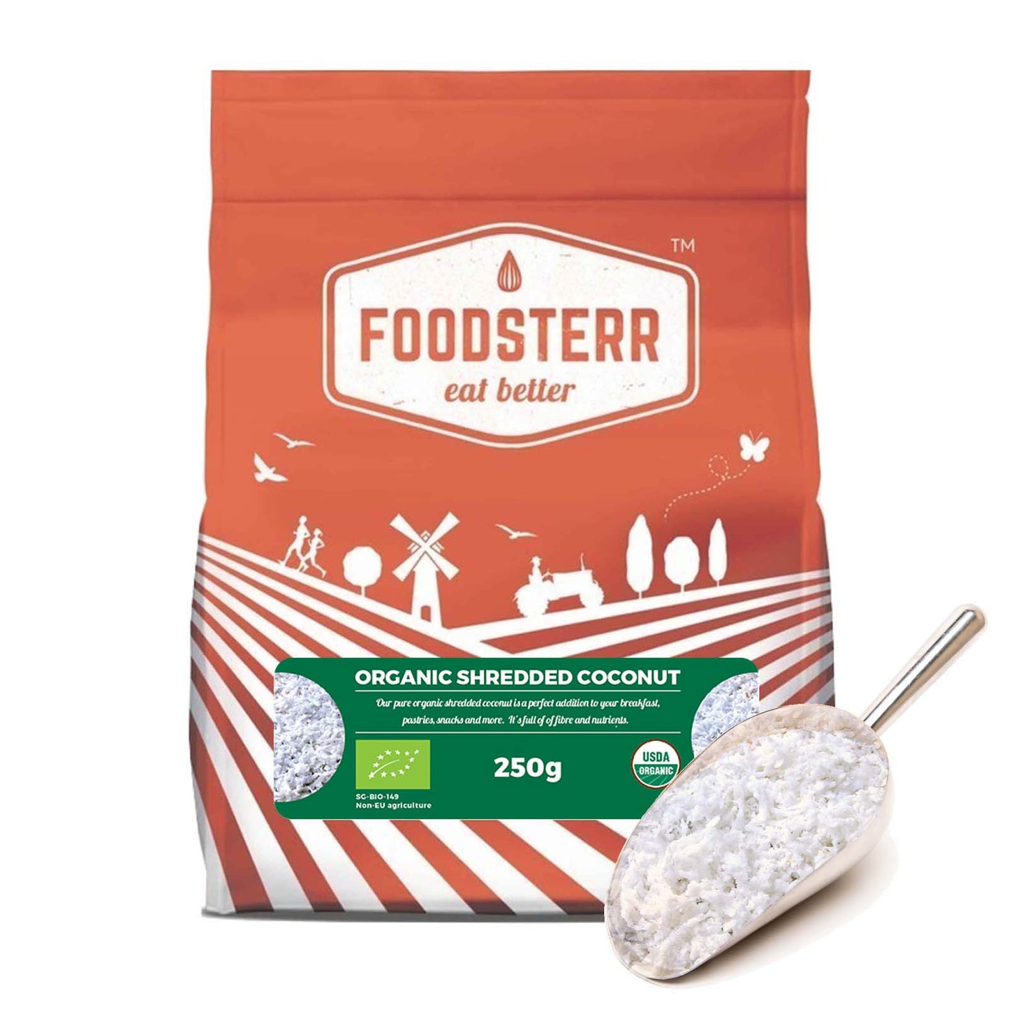 Organic Shredded Coconut, 0.25kg - Foodsterr PTE LTD
