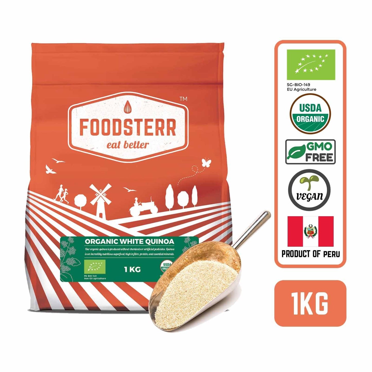 Organic White Quinoa, 1KG - Foodsterr PTE LTD