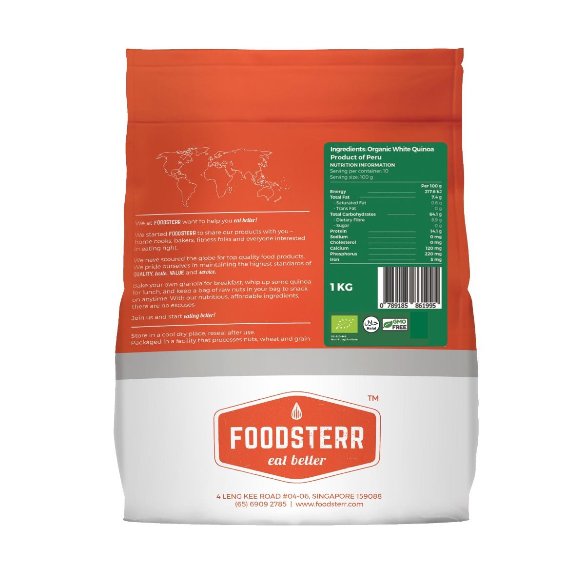 Organic White Quinoa, 1KG - Foodsterr PTE LTD