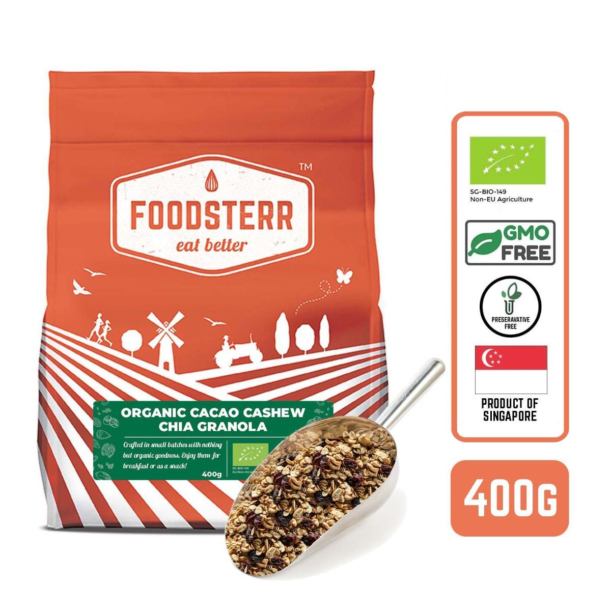 Organic Cacao Cashew Chia Granola - Foodsterr PTE LTD