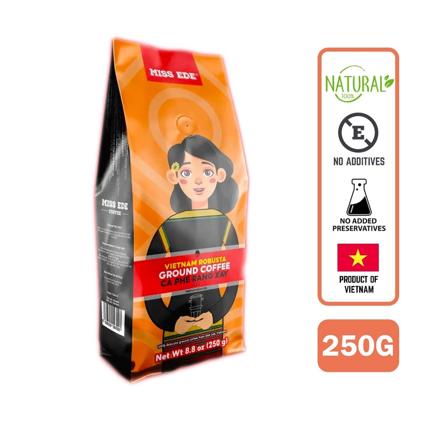 Miss Ede Ground Robusta Coffee from Vietnam, 250g - Foodsterr PTE LTD