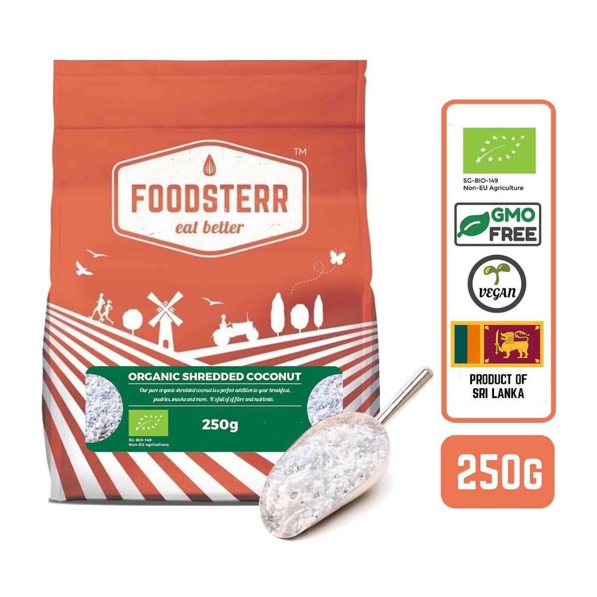 Organic Shredded Coconut, 0.25kg - Foodsterr PTE LTD