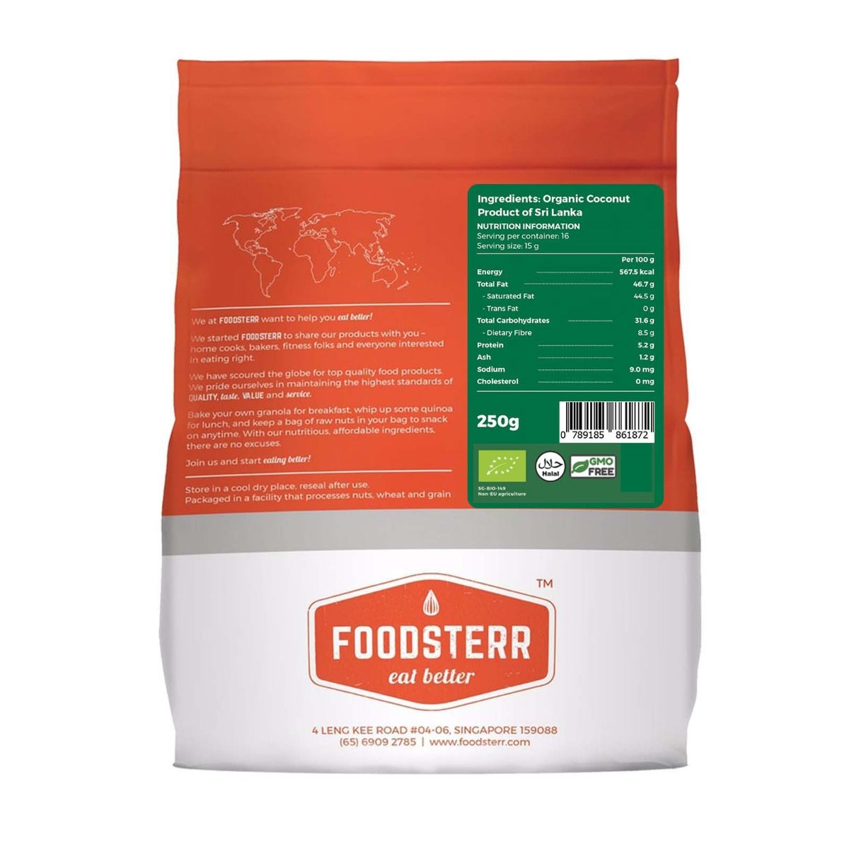 Organic Shredded Coconut, 0.25kg - Foodsterr PTE LTD