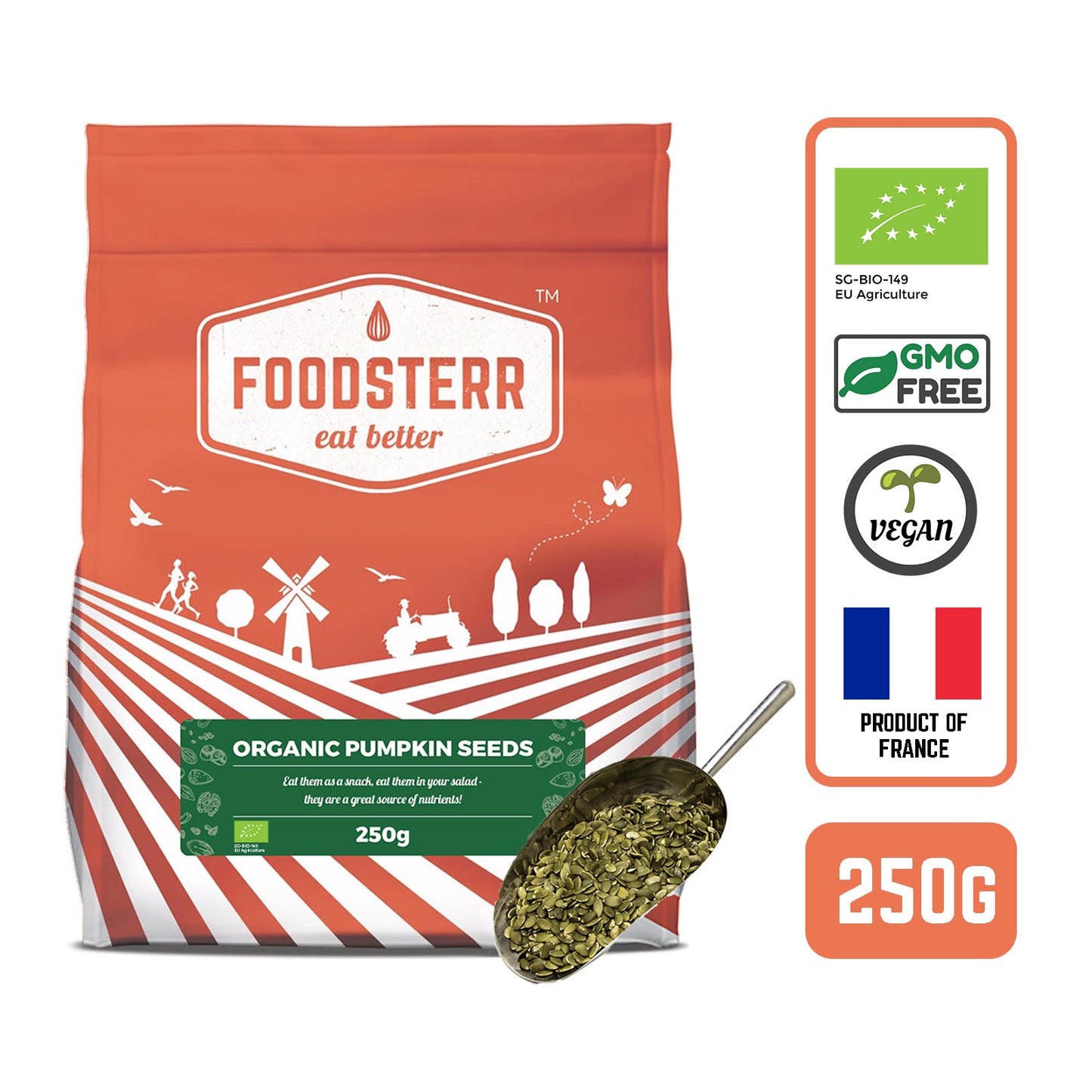 Organic Pumpkin Seeds, 250g - Foodsterr PTE LTD