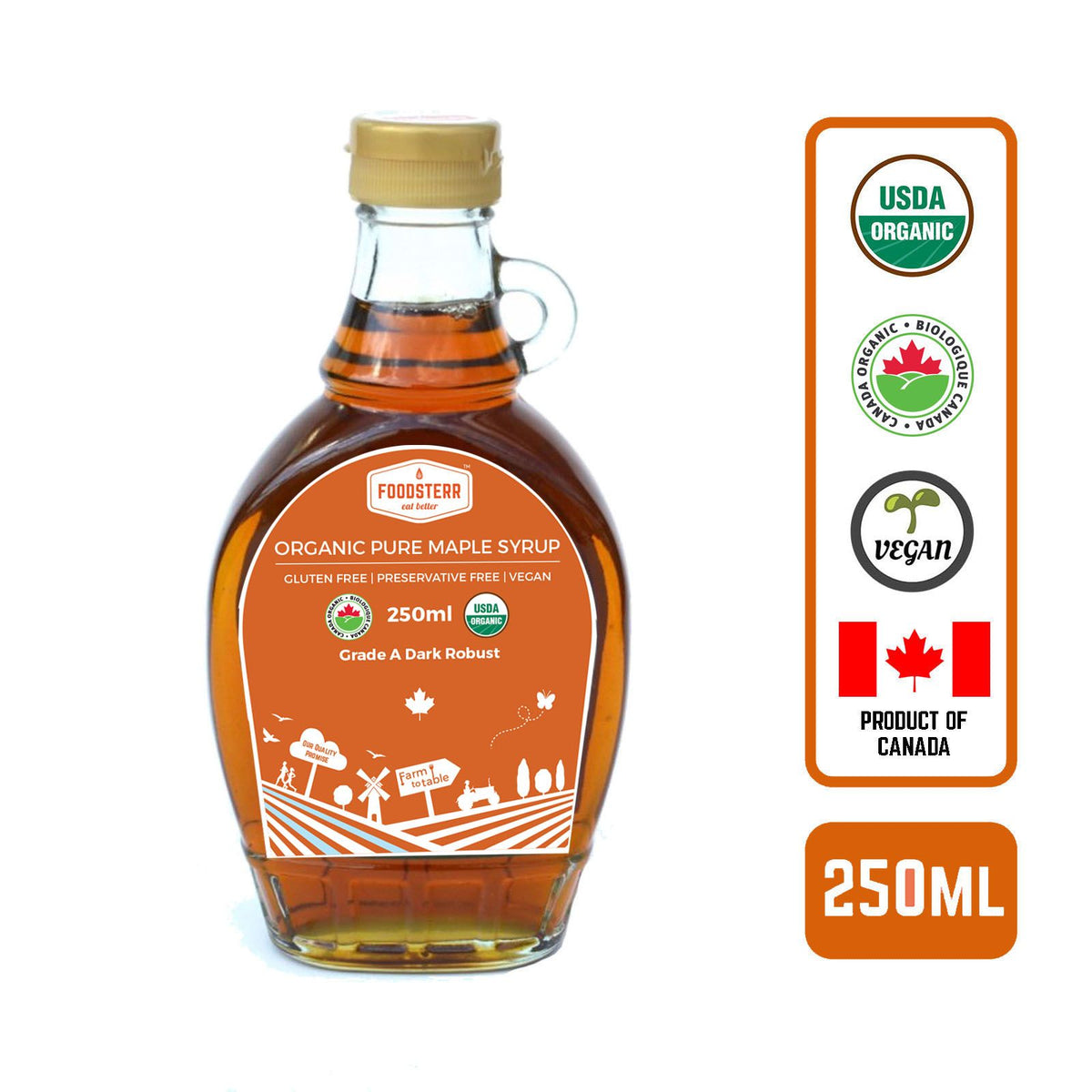 Foodsterr Organic Maple Syrup, 250ml - Foodsterr PTE LTD