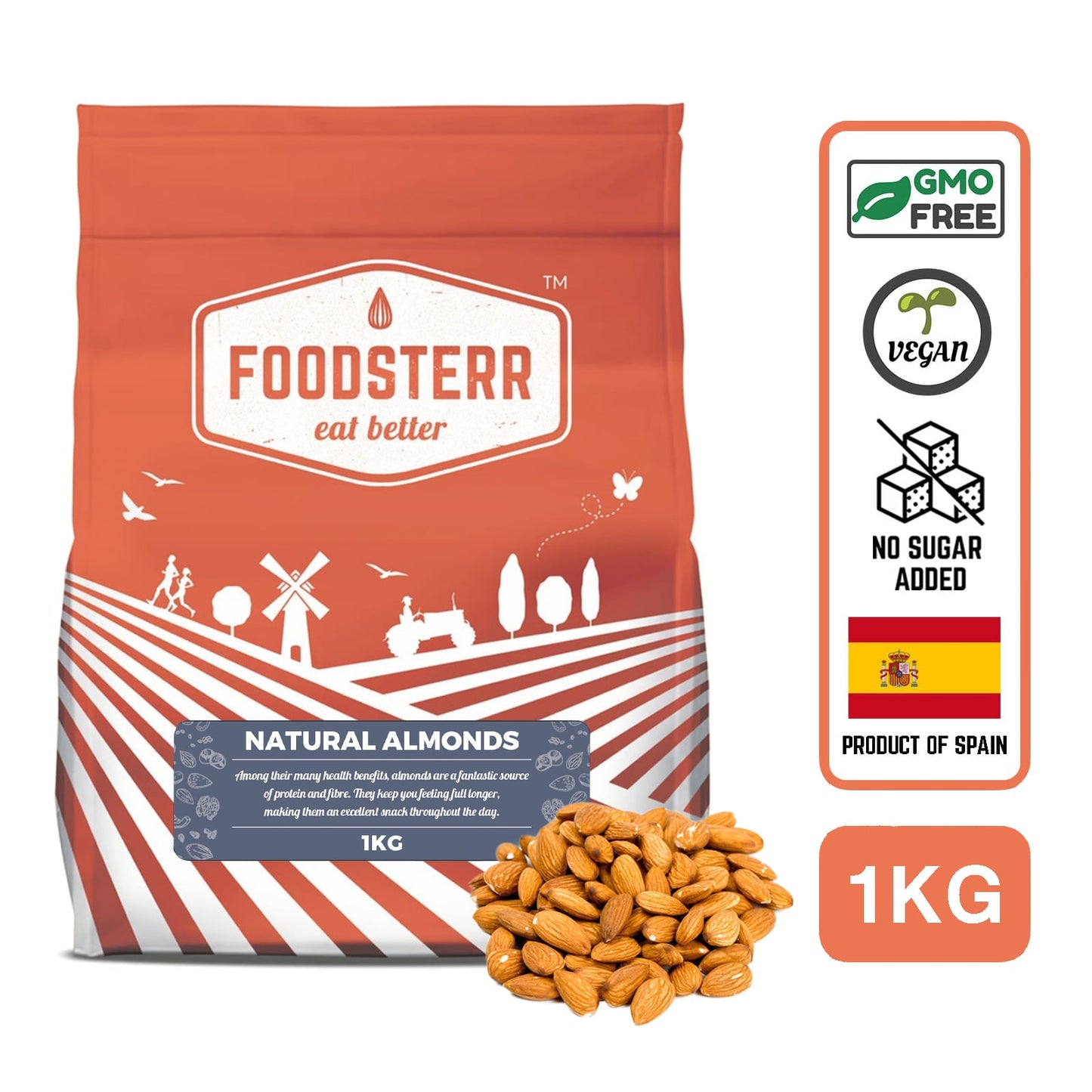 Natural Almonds - 1KG