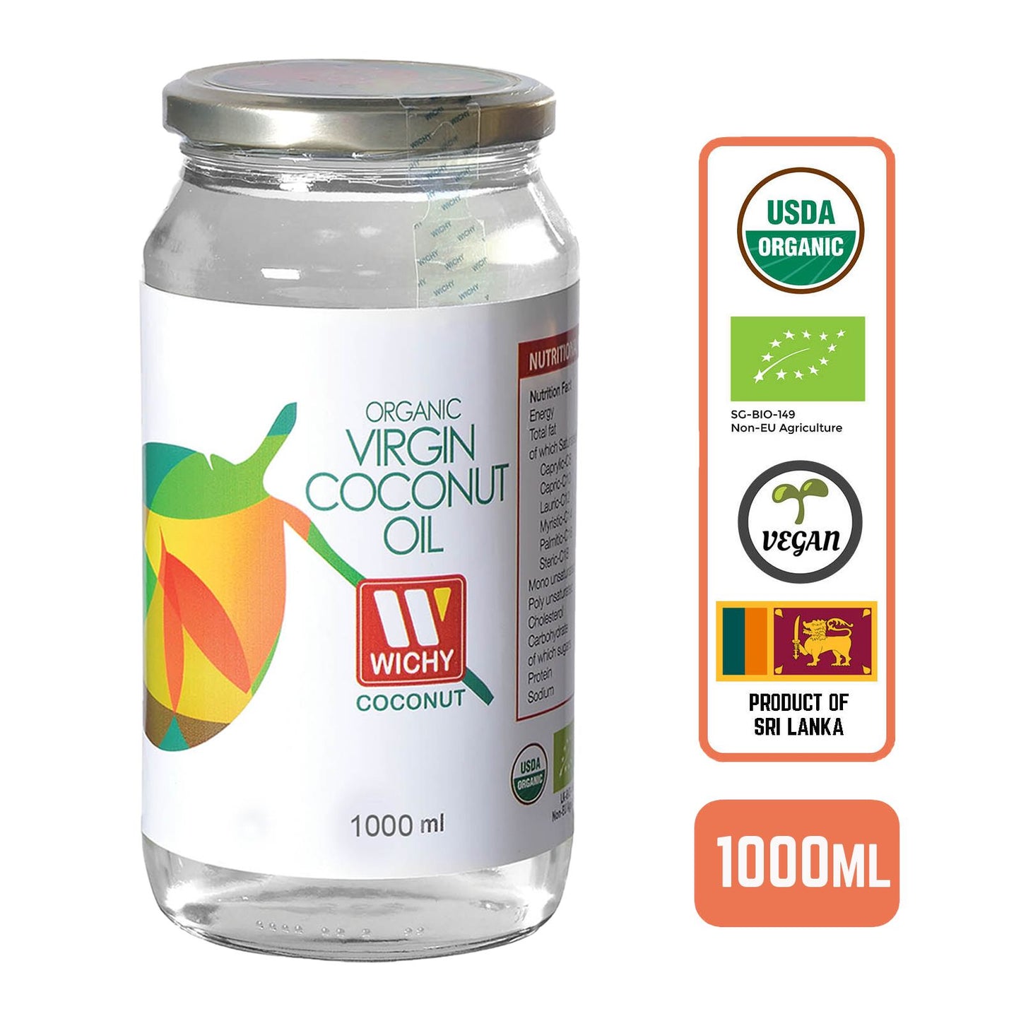 Organic Coconut Oil - Virgin Cold Pressed, 1L - Foodsterr PTE LTD