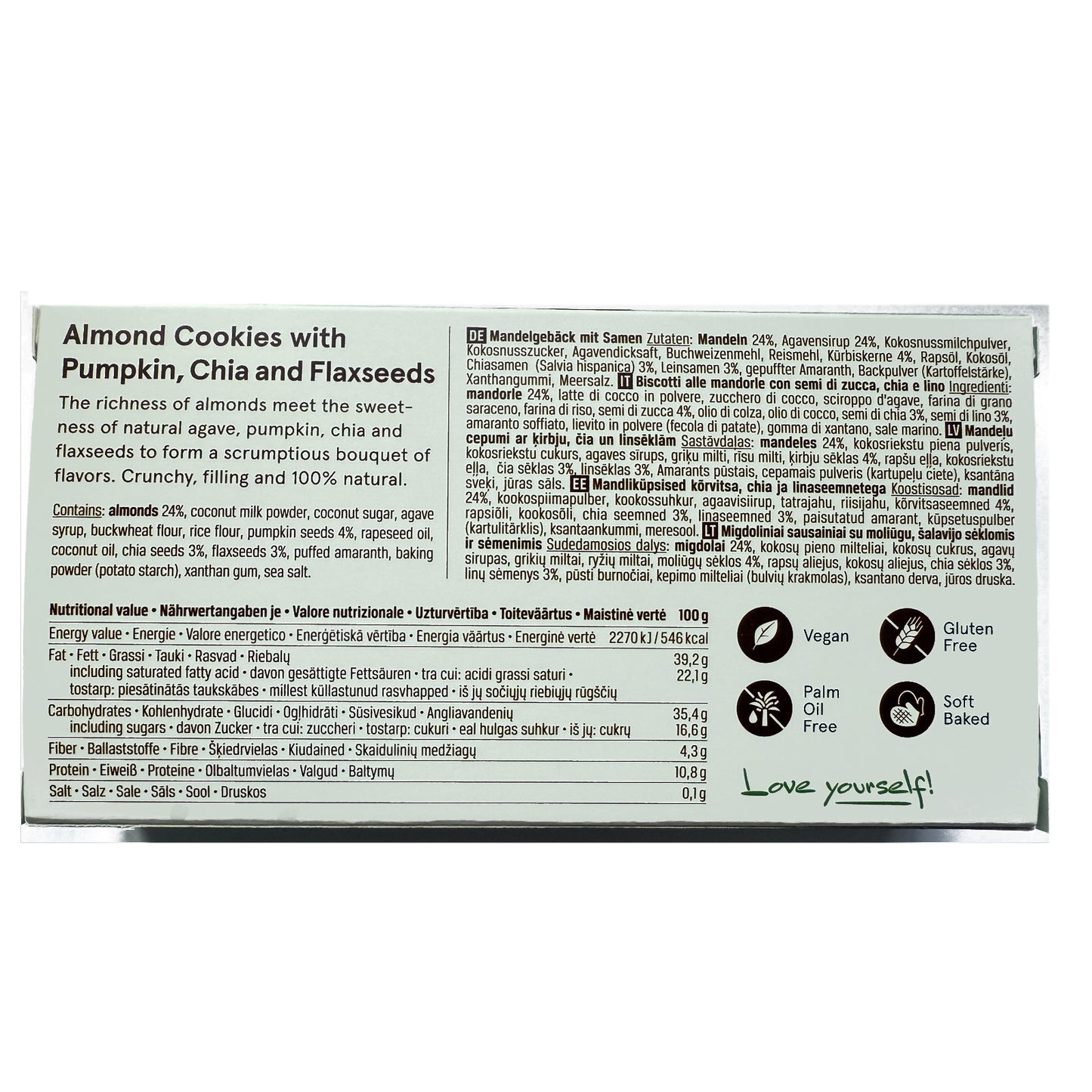 The Beginnings Almond Cookies with Pumpkin, Chia & Flax seeds, 80 g - Foodsterr PTE LTD