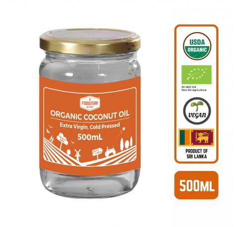 Foodsterr Organic Coconut Oil - Virgin Cold Pressed, 500ml - Foodsterr PTE LTD