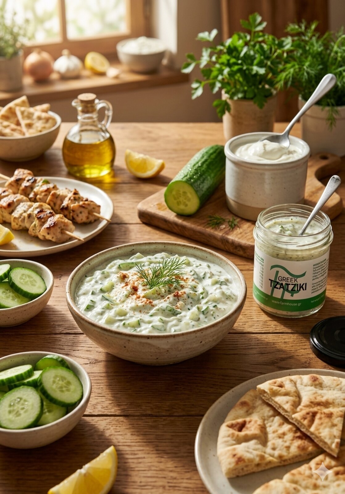 Farmhouse Greek Tzatziki. GMO & Preservative Free, 180g