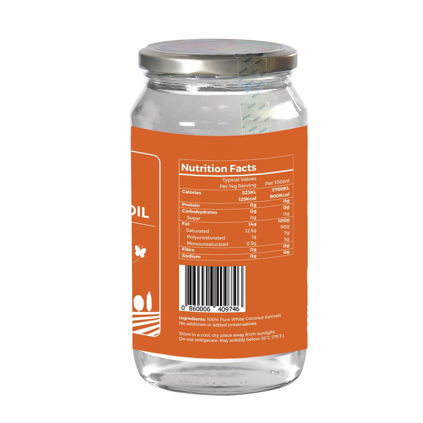 Foodsterr Organic Coconut Oil - Virgin Cold Pressed, 1L - Foodsterr PTE LTD