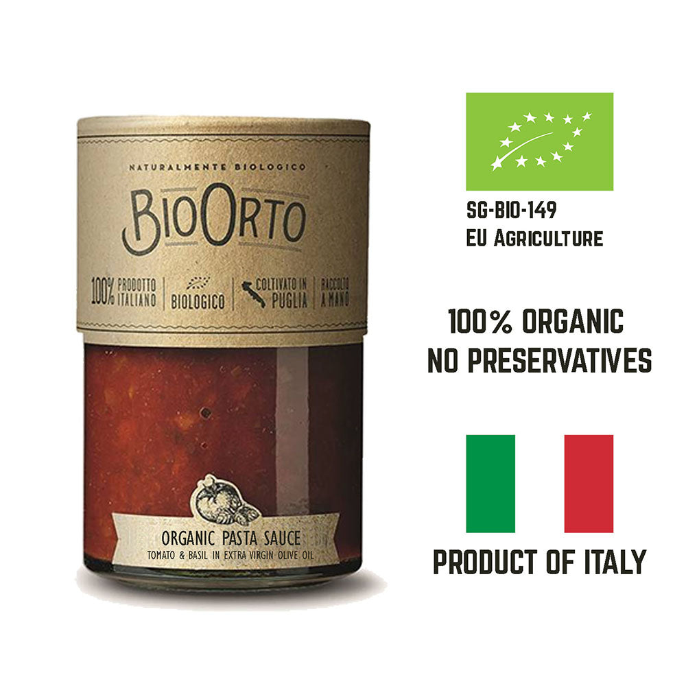 BioOrto Organic Pasta Sauce - Tomato & Basil , 350G - Foodsterr PTE LTD
