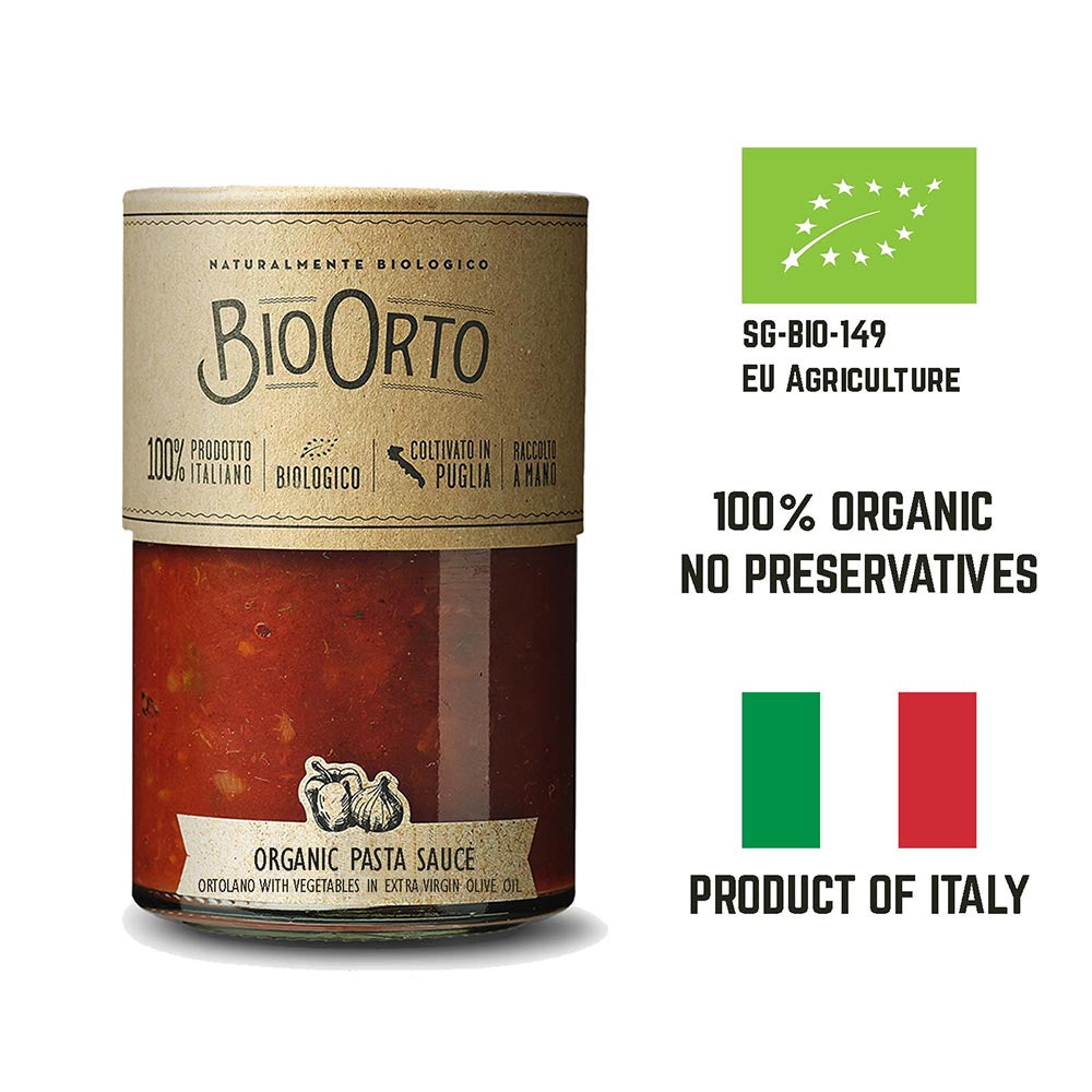 BioOrto Organic Pasta Sauce - Ortolana with Vegetables, 350G - Foodsterr PTE LTD