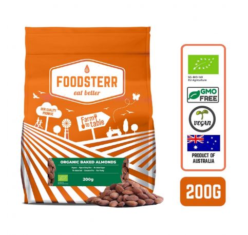 Foodsterr Organic Baked Almond Nuts 200g - Foodsterr PTE LTD