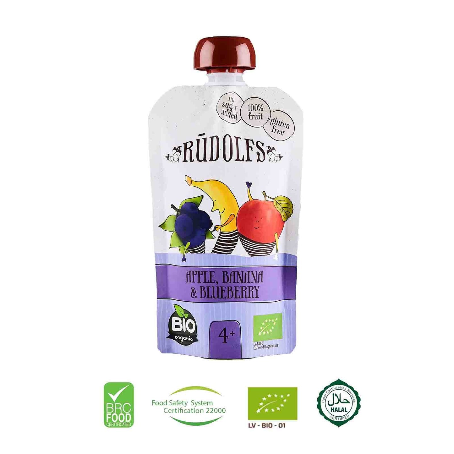 Rudolfs Organic Apple, Banana & Blueberry 4+ Months - Foodsterr PTE LTD