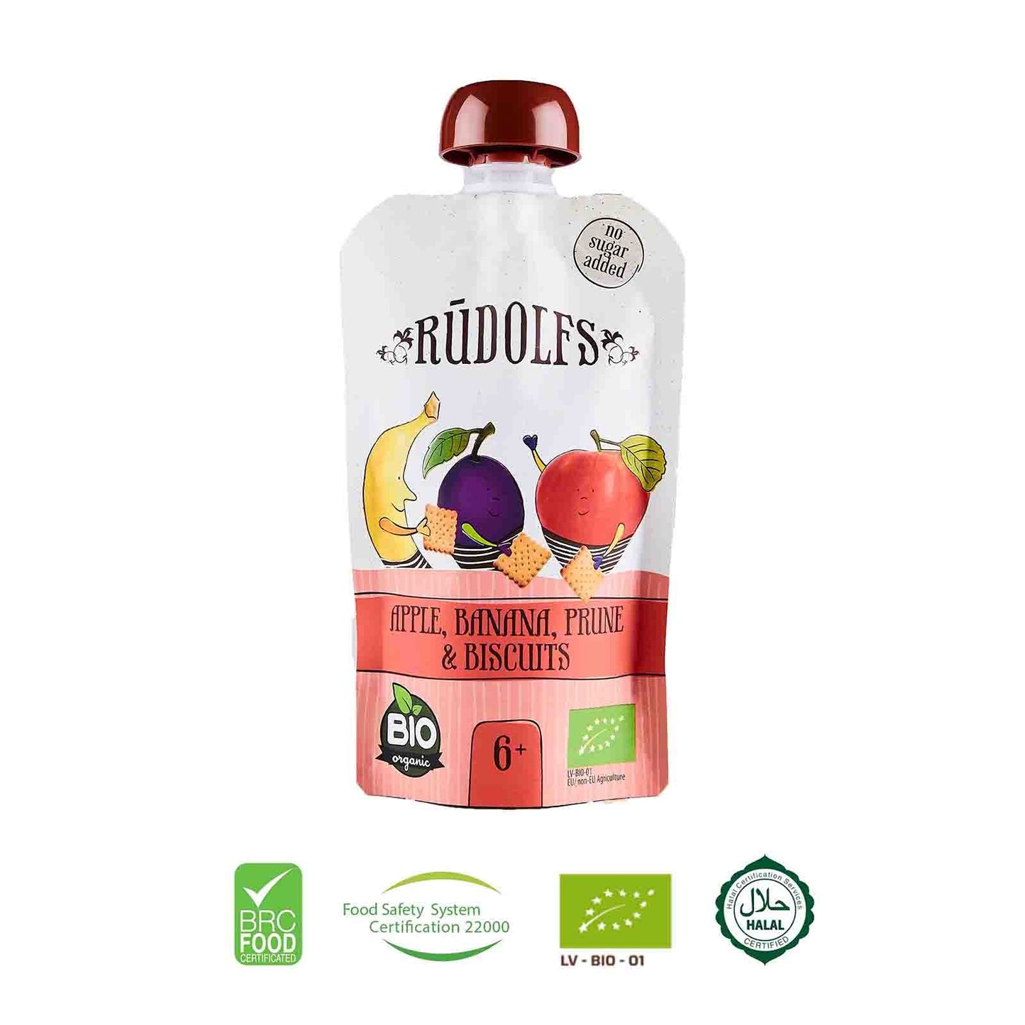 Rudolfs Organic Apple, Banana, Prune & Biscuits 6+ Months - Foodsterr PTE LTD