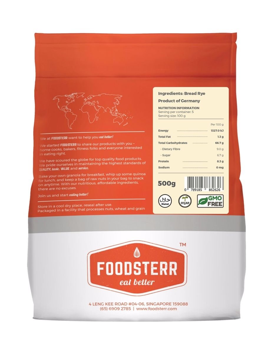 German Rye Flour (Unbleached) - Foodsterr PTE LTD