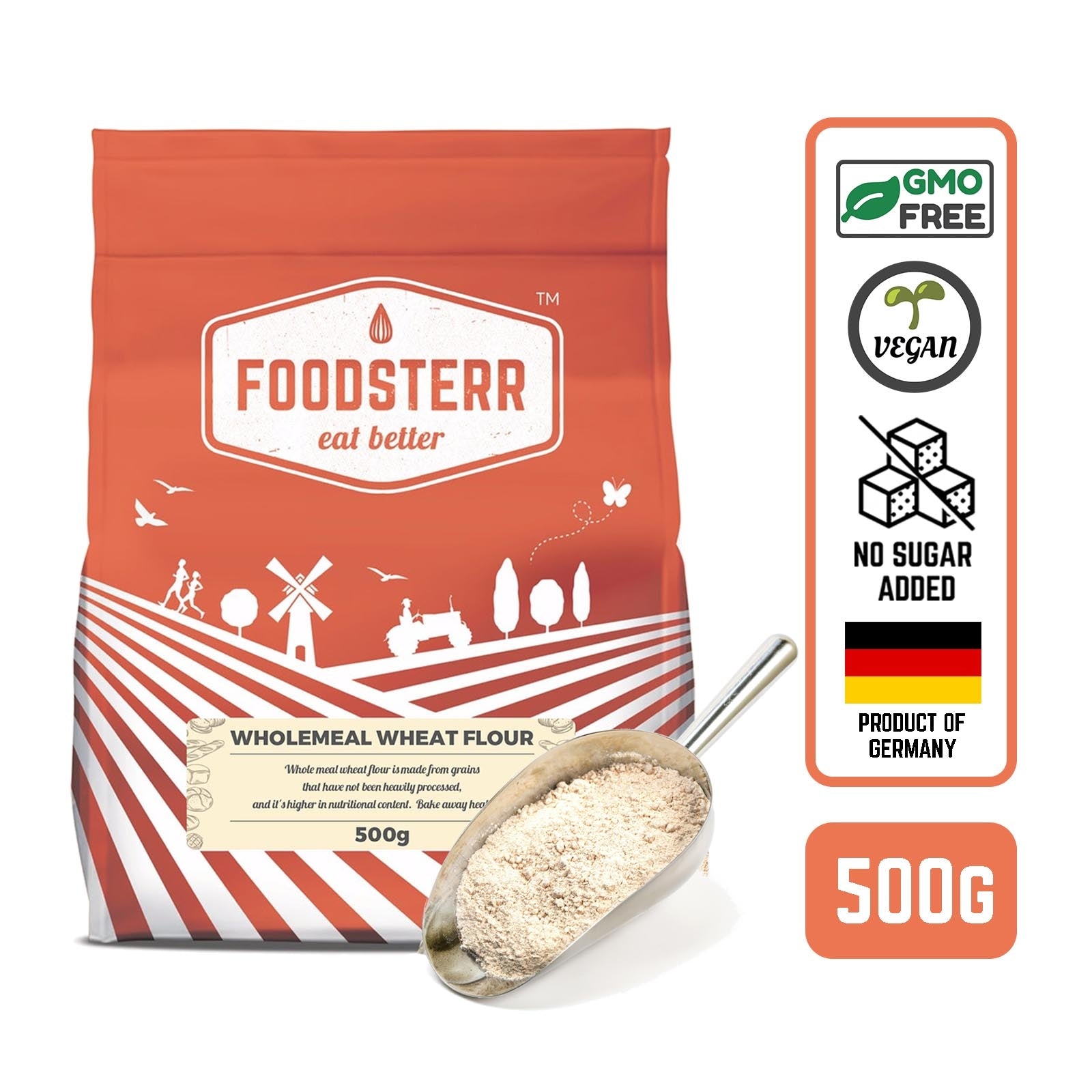 German Whole Meal Wheat Flour - Bright (Unbleached) - Foodsterr PTE LTD