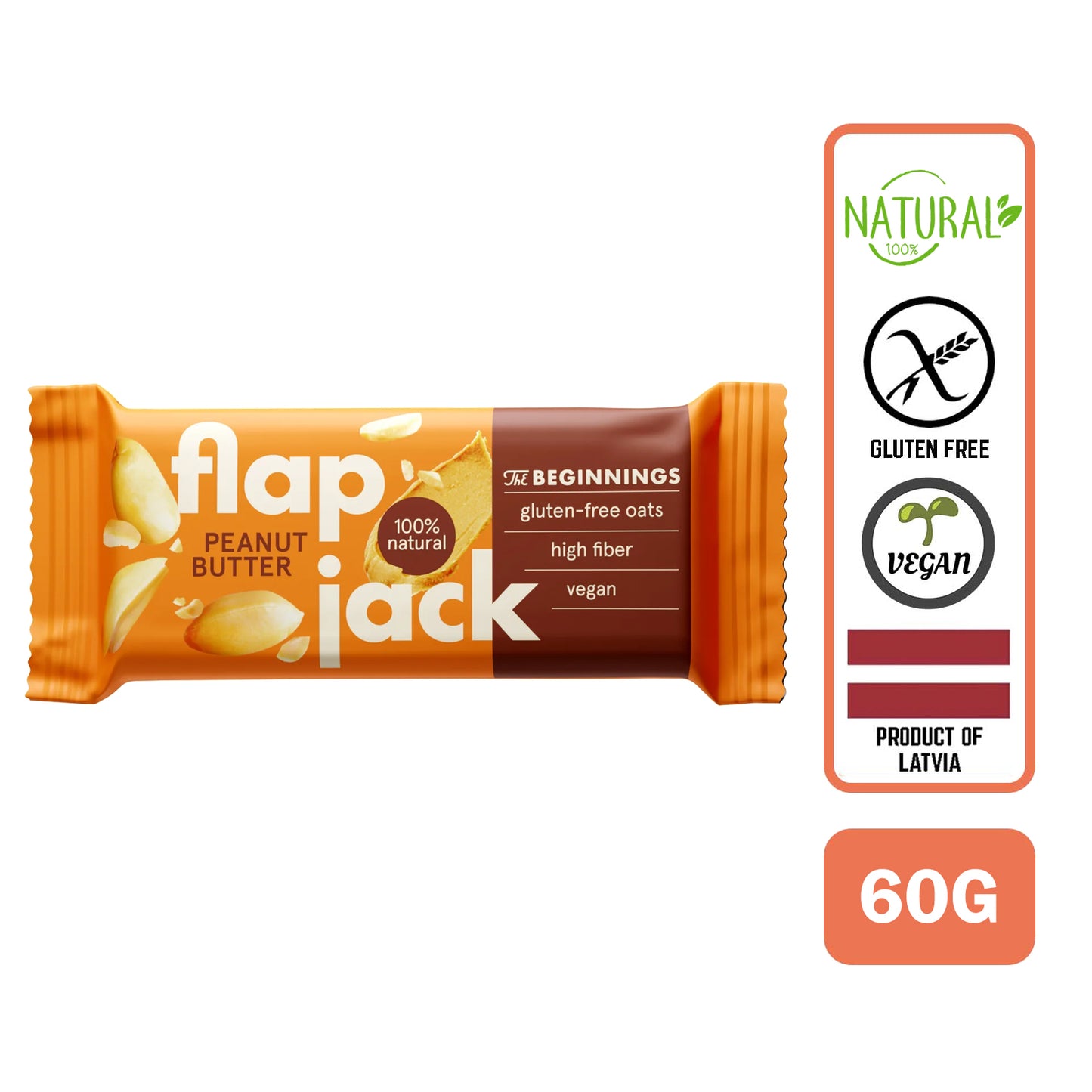The Beginnings FlapJack Peanut Bar 60g