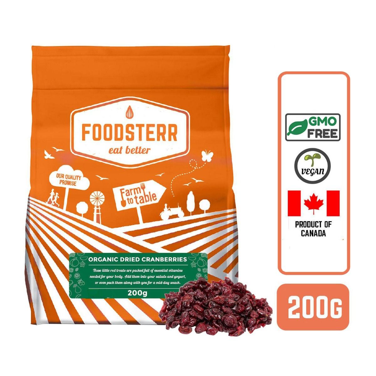 Organic Dried Cranberries - Foodsterr PTE LTD