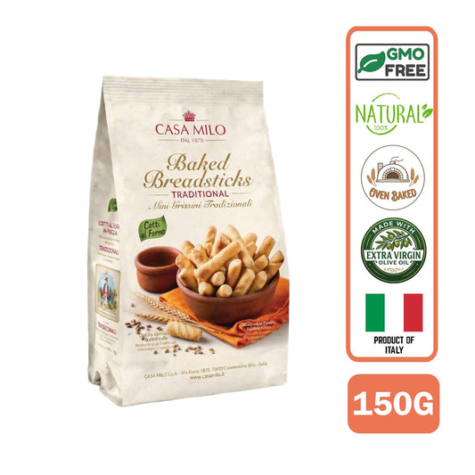 Casa Milo Mini Italian Baked Breadsticks, All Natural Traditional 150g