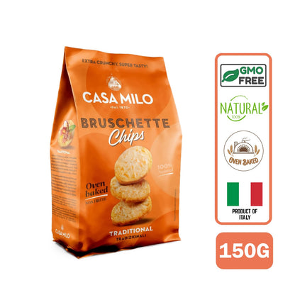 Casa Milo Italian Bruschetta Baked Chips, Traditional, All Natural 150g