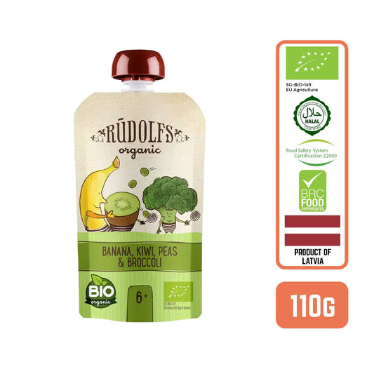 Rudolfs Baby Organic Banana, Kiwi, Peas & Broccoli 6+ Months