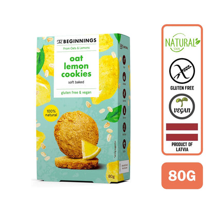 The Beginnings Oat Lemon Cookies, 80 g - Foodsterr PTE LTD
