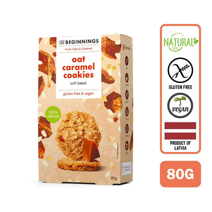 The Beginnings Oat Caramel Cookies (Soft Baked), 80 g - Foodsterr PTE LTD