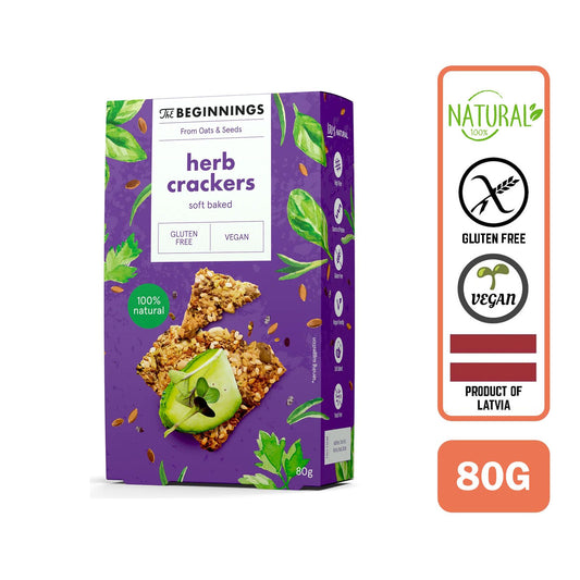 The Beginnings Herb Seed Crackers, 80 g - Foodsterr PTE LTD