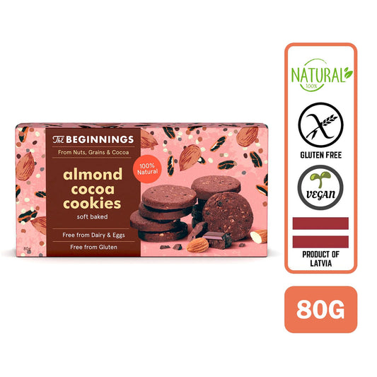 The Beginnings Almond Cocoa Cookies, 80 g - Foodsterr PTE LTD