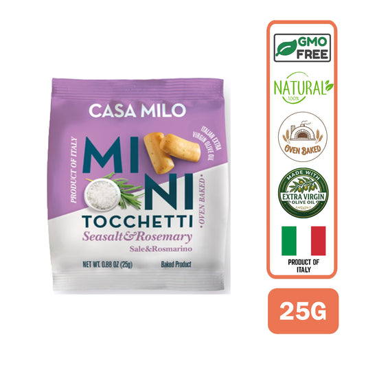 Casa Milo Mini Italian Baked Breasticks Snack Tocchetti Rosemary and Salt 25g