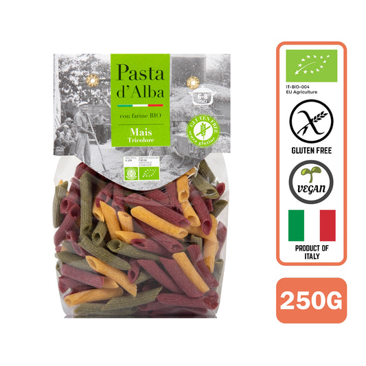 Pasta D'Alba Organic Gluten Free Artisanal Tricolor Penne, 250G