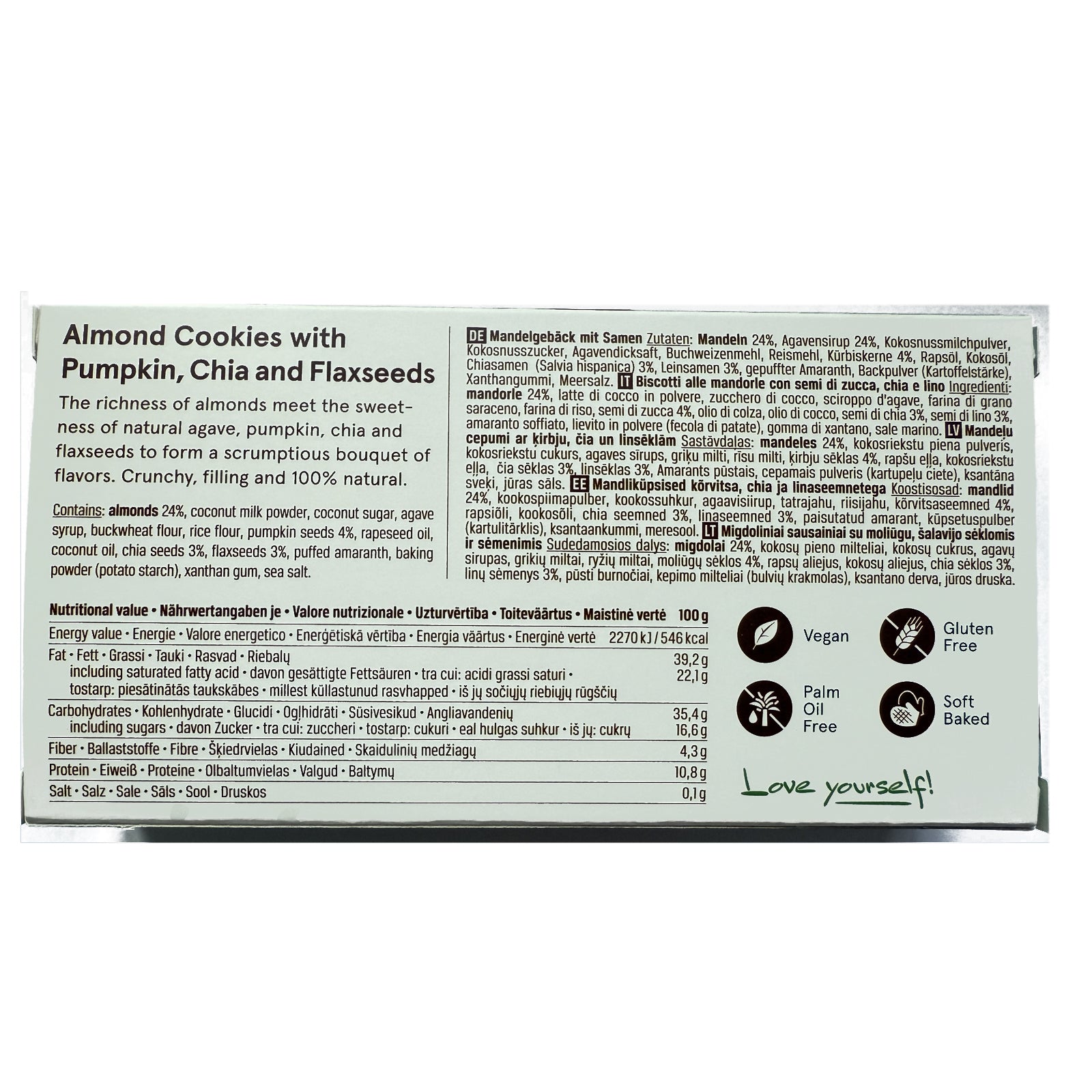 The Beginnings Almond Cookies with Pumpkin, Chia & Flax seeds, 80 g - Foodsterr PTE LTD
