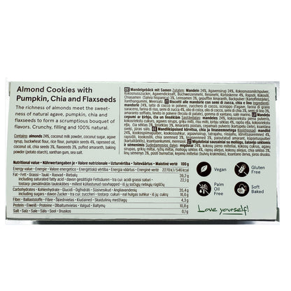 The Beginnings Almond Cookies with Pumpkin, Chia & Flax seeds, 80 g - Foodsterr PTE LTD