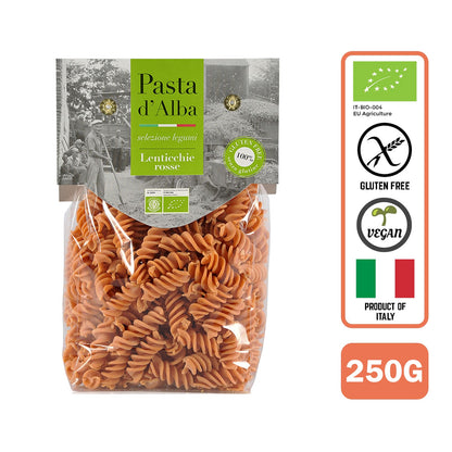 Pasta D'Alba Organic Gluten Free Artisinal Red Lentils Fusilli 250G
