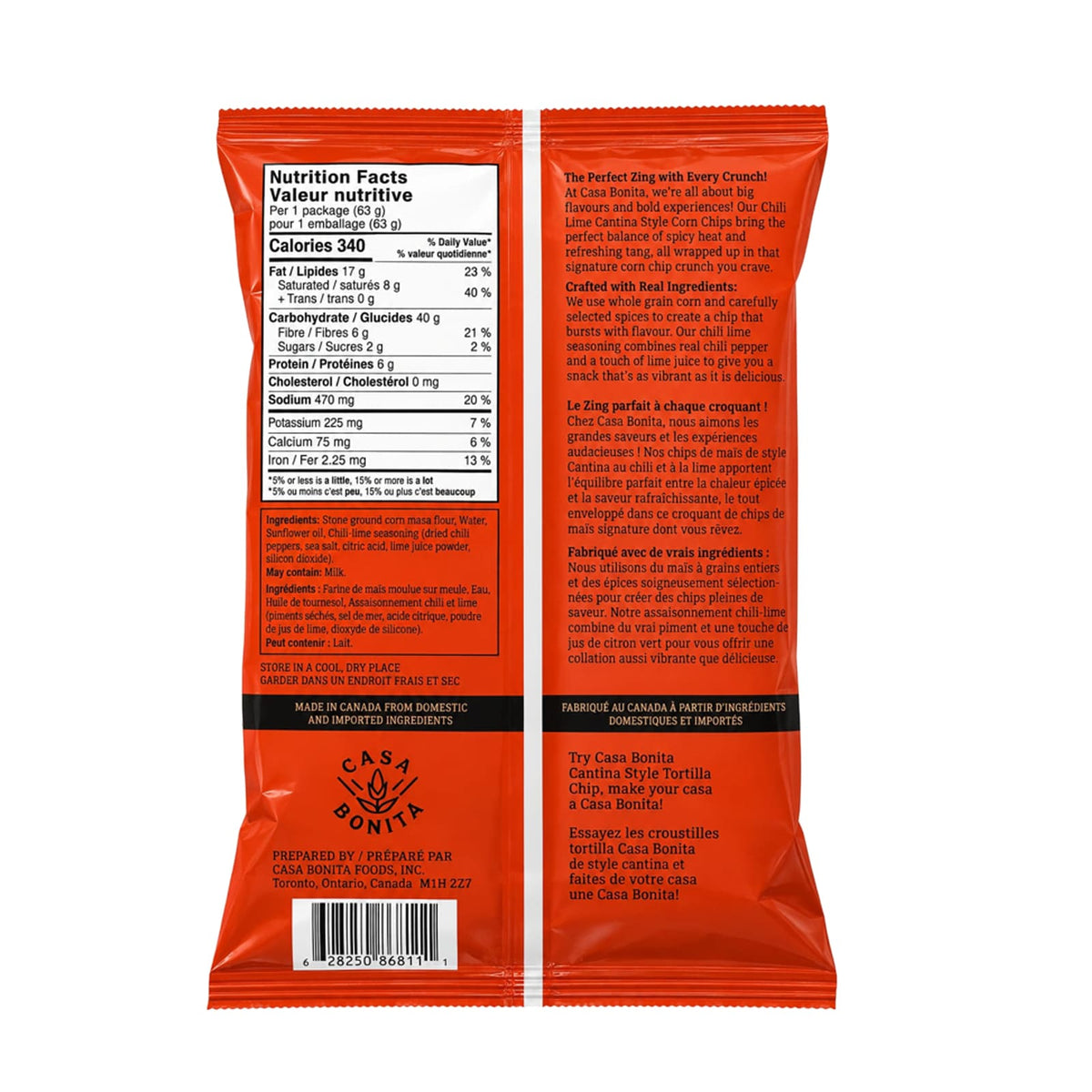 Casa Bonita Cantina Style Chili Lime Tortilla Chip 63g
