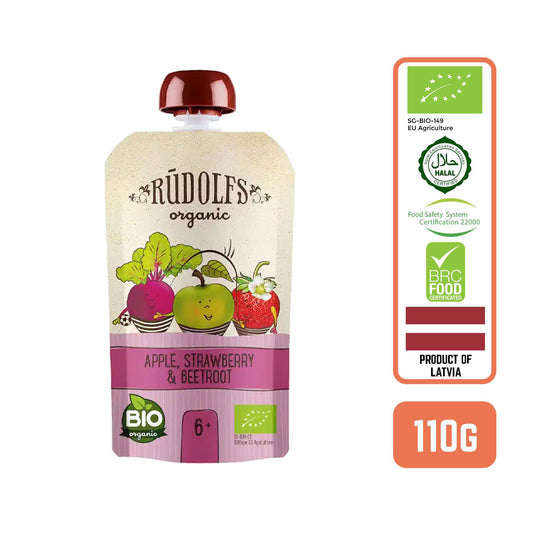 Rudolfs Baby Organic Apple, Strawberry & Beetroot 6+ Months