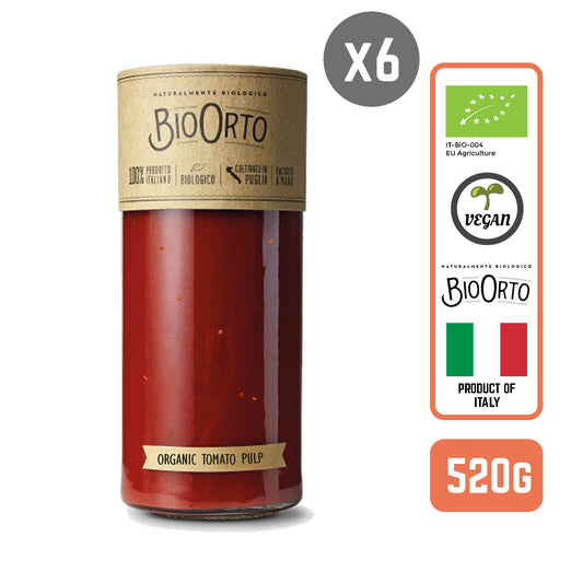 BioOrto Organic Tomato Pulp with Lycopene, 520G (6 btls/case) - Foodsterr PTE LTD