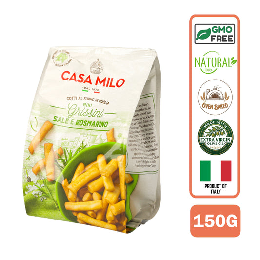 Casa Milo Mini Baked Breadsticks, All Natural Salt/Rosemary 150g