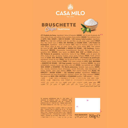 Casa Milo Italian Bruschetta Baked Chips, Traditional, All Natural 150g
