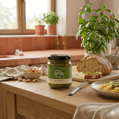 Farmhouse Basil Pesto. GMO & Preservative Free, 135g