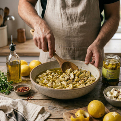 Farmhouse Greek Marinated Grilled Artichokes (Garlic, Oregano, Lemon, Pepper). GMO & Preservative Free, 270g