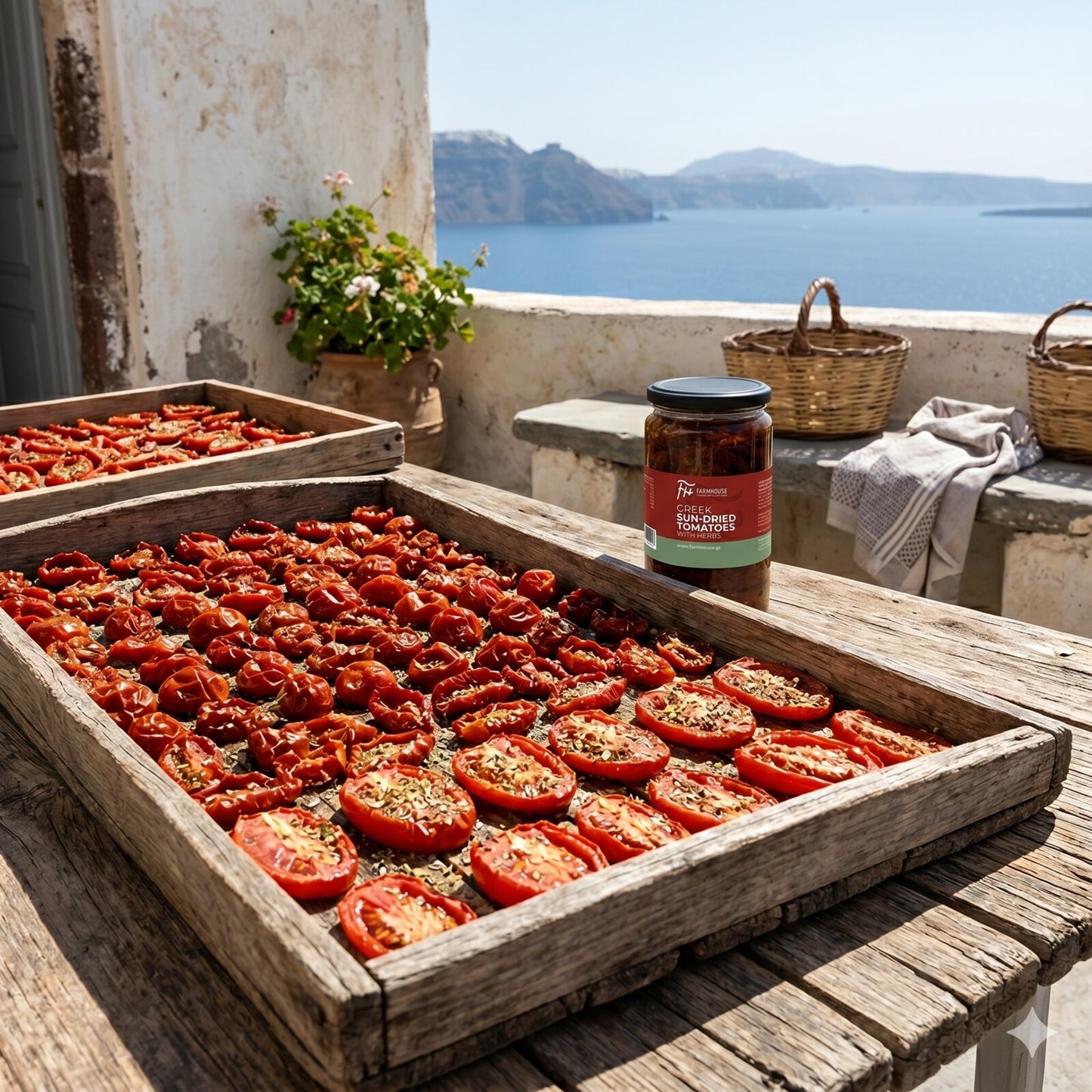 Farmhouse Greek Sundried Tomatoes With Herbs. GMO & Preservative Free, 270g