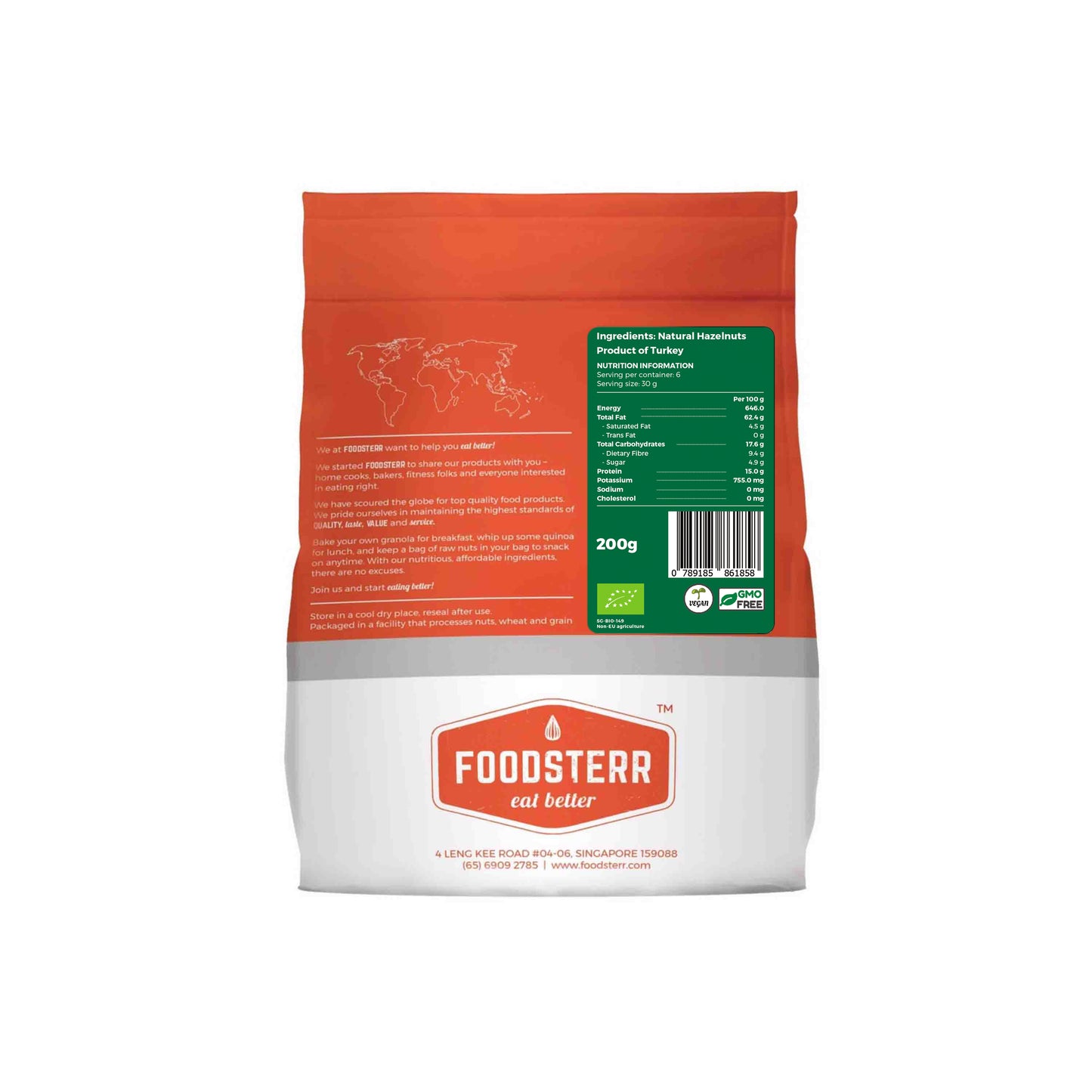 Foodsterr Organic Turkish Roasted Hazelnuts, 200g