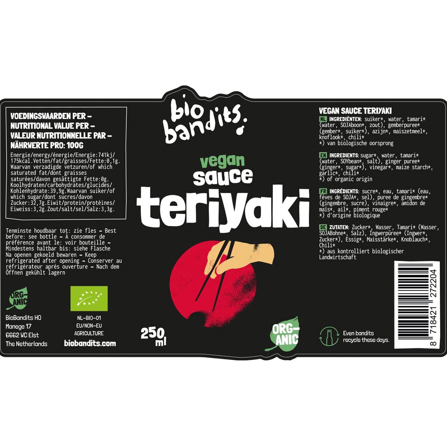 BioBandits Organic Teriyaki Sauce, 250ml
