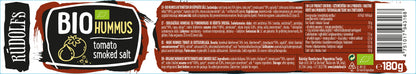 Rudolfs Organic Hummus with Tomato & Smoked Salt, 180g