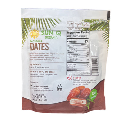SunQ Organic Soft Dried Dates, 170g (6 Packets/Case)