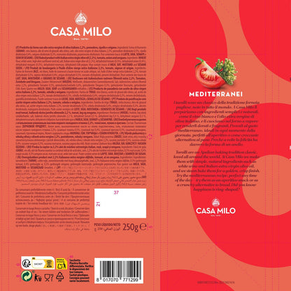 Casa Milo Round Italian Baked Breadsticks Tarallo All Natural Mediterranean 250g