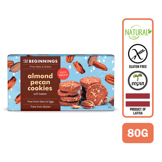 The Beginnings Almond Pecan Cookies, 80 g - Foodsterr PTE LTD